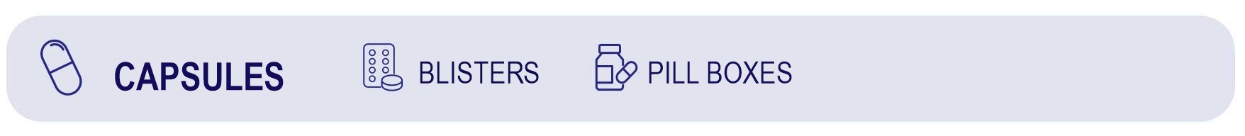Capsules – blister and pill box packaging